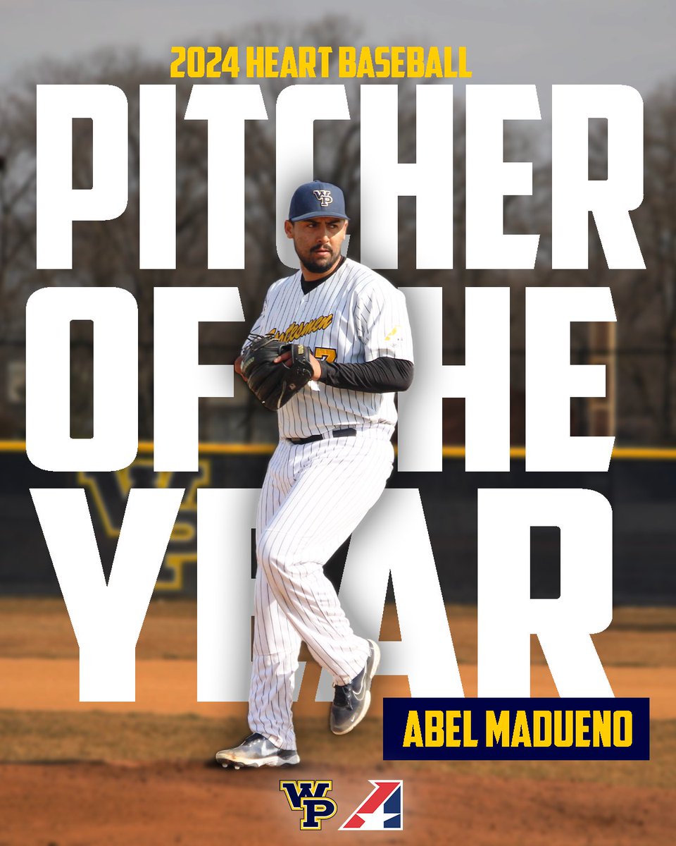 WPUAthletics's tweet photo. Congratulations to Abel Madueno on being named the 2024 Heart Pitcher of the Year. 

He finished the regular season with a 2.48 ERA and a 10-2 record on the bump. https://t.co/bhF7aDVsrW