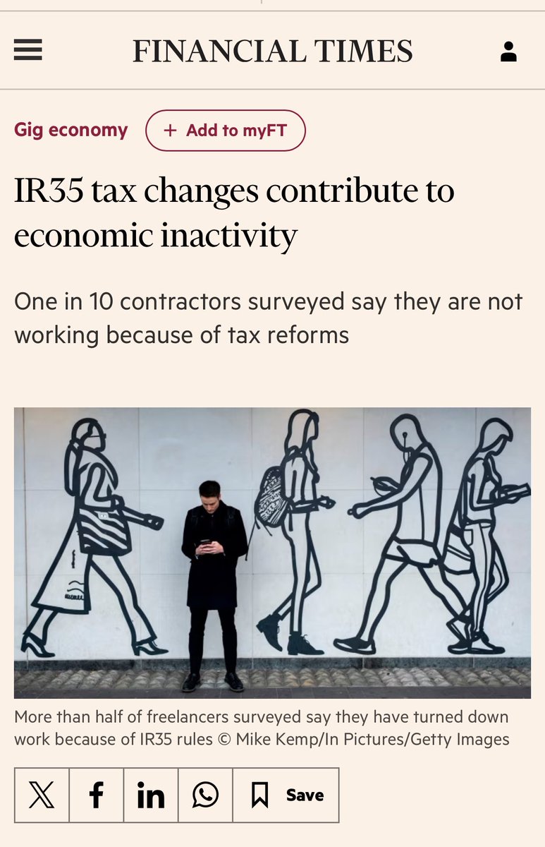 @RachelReevesMP Economic inactivity is increasing and British SMEs being denied what is your position on #IR35?