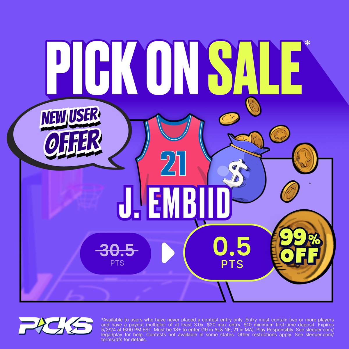 Free Pick on Sleeper for NEW Users Tonight🔒 Joel Embiid OVER 0.5 Points Code FTN for up to $500 Deposit Bonus⤵️ sleeper.com/promo/FTN