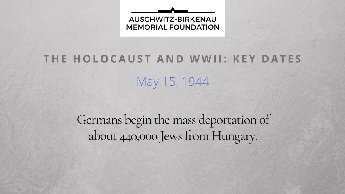 #otd May 15, 1944: Germans begin mass deportation of Hungarian Jews #wwii #holocausthistory