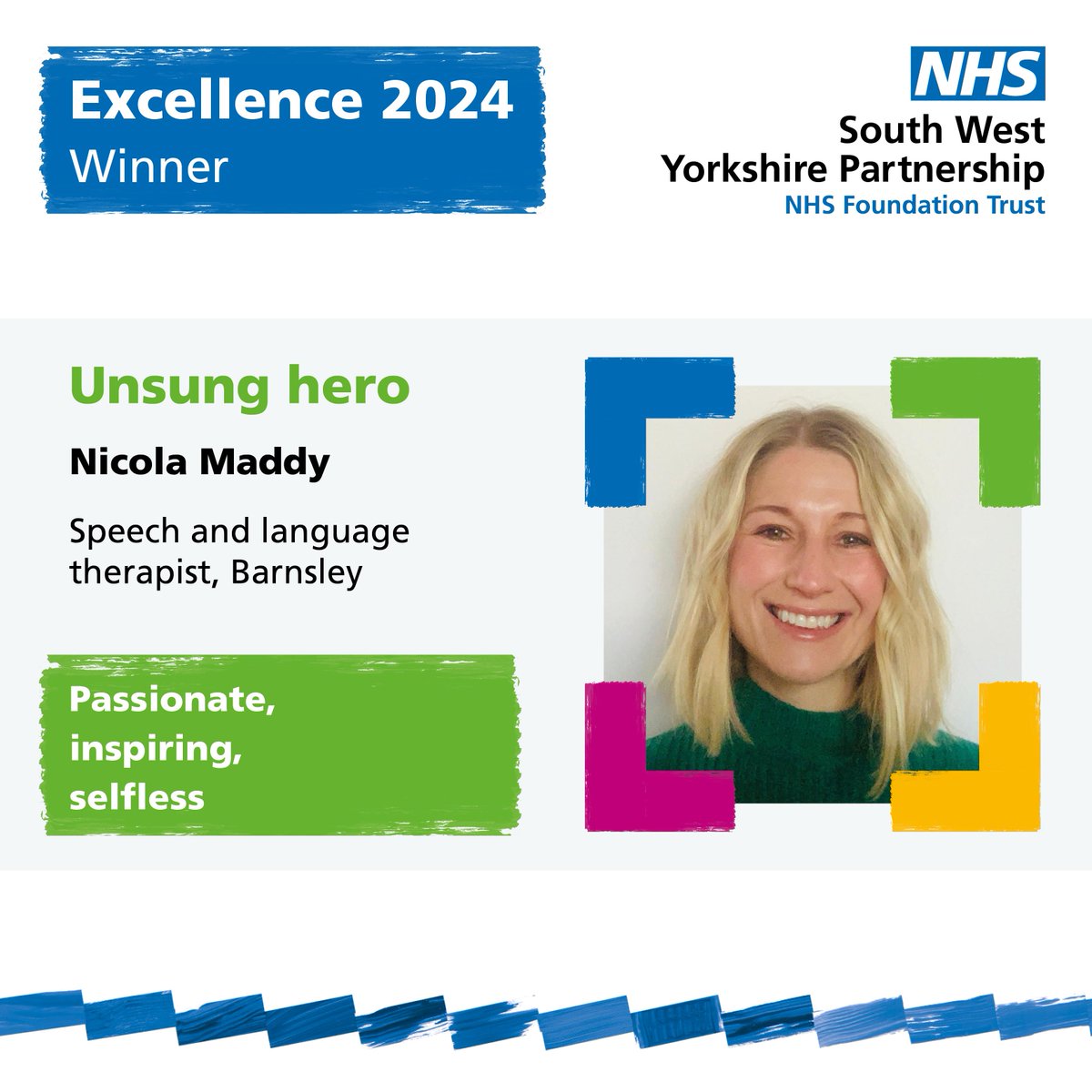 And we say a huge congratulations to our winner… Nicola Maddy! @nicola_maddy 👏 Nicola works hard to change the perception of stammering and to provide a happier, safe communication environment for children who stammer. #Excellence24