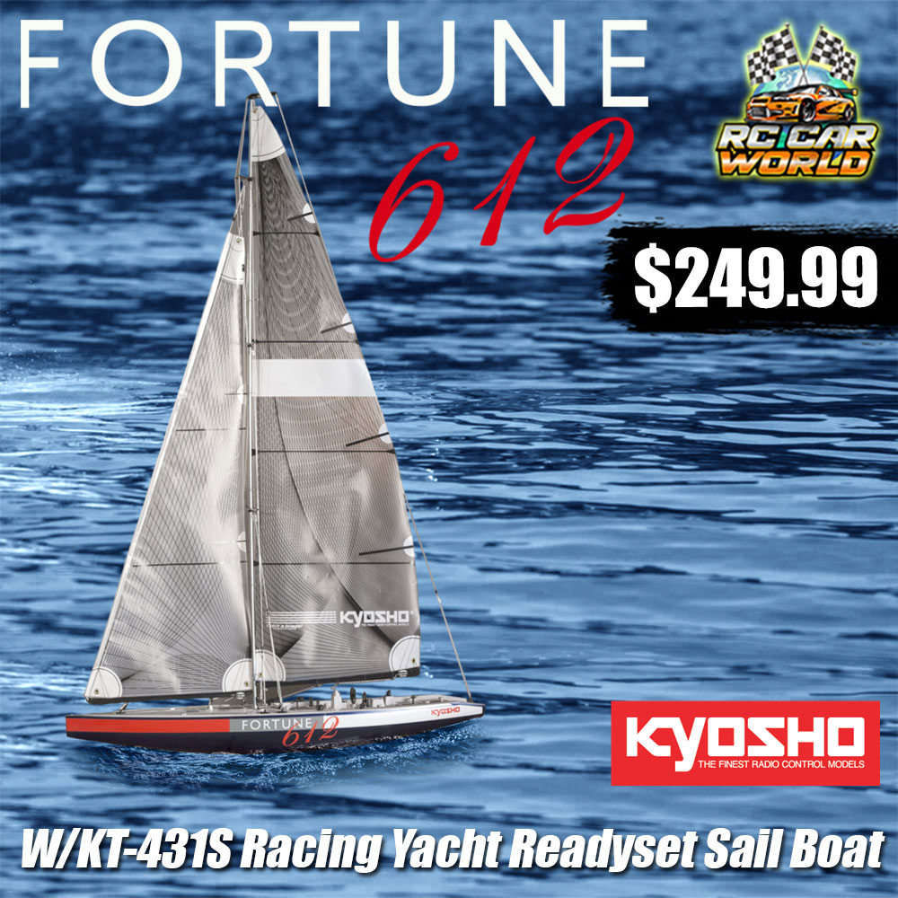 Fortune 612 III W/KT-431S Racing Yacht Readyset Sail Boat W/KT-431S 2.4GHz Radio 
Available now at the store $249.99 
Buy here: rccw.us/fortune612
#RcKyosho #RcFortune612III #RcKT431S #RcRacingYacht #RcReadyset #RcSailBoat #RcWKT431S #Rc24GHZRadio #RcCarWorld