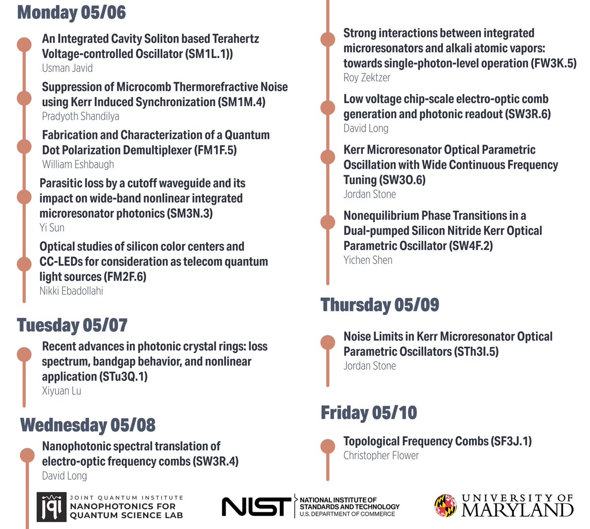 For once I won’t make it to <a href="/CLEOConf/">CLEO Conference</a> (long overdue vacations!), but the lab has a lot going on with a busy schedule for lab members and collaborators. Come and check out their work!