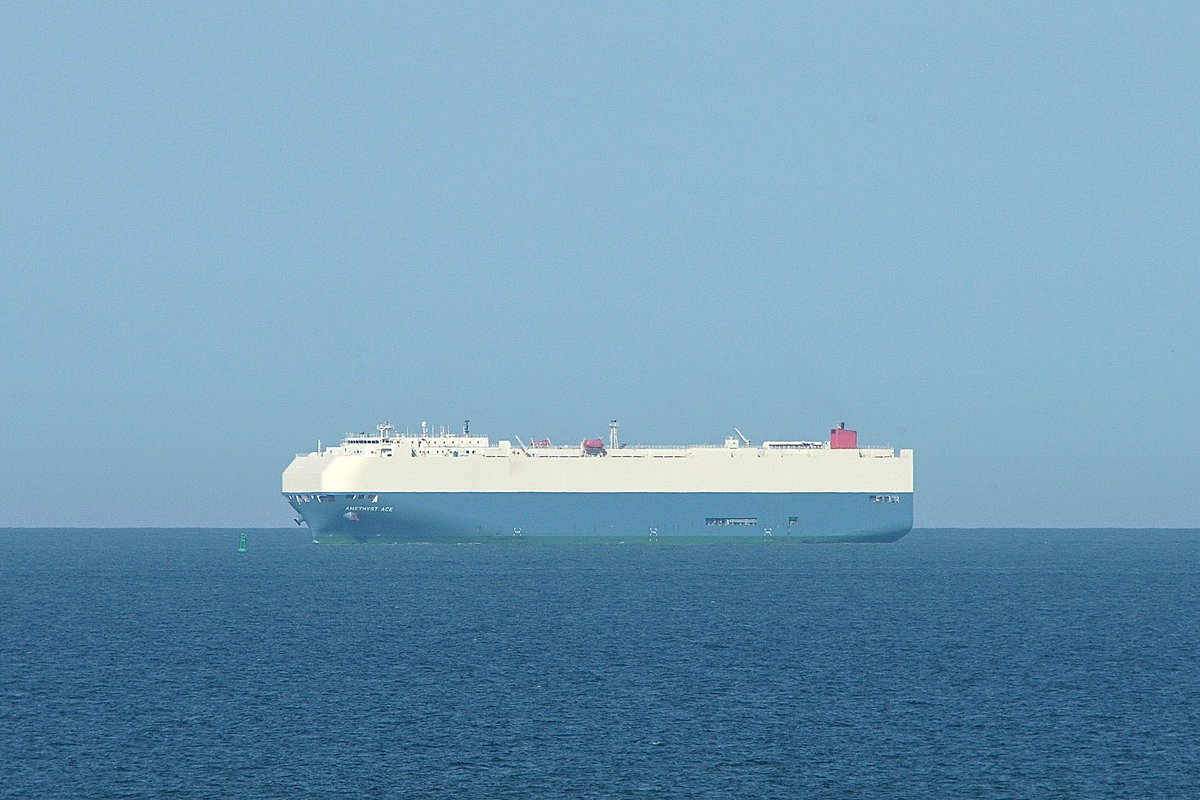 The AMETHYST ACE, IMO:9397999 en route to Baltimore, Maryland @BShipspotting @BaltoChes flying the flag of Panama 🇵🇦. #ShipsInPics #VehicleCarrier #AmethystAce