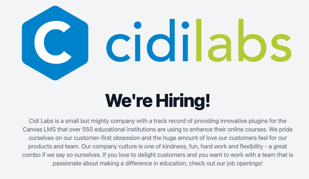 Hey friends, check out our job posting board @CidiLabs  We are looking for someone motivated to help us with our sales and development team! jobs.gusto.com/boards/we-re-h… Let me know if you are interested #JoinOurTeam #CidiLabsJobs