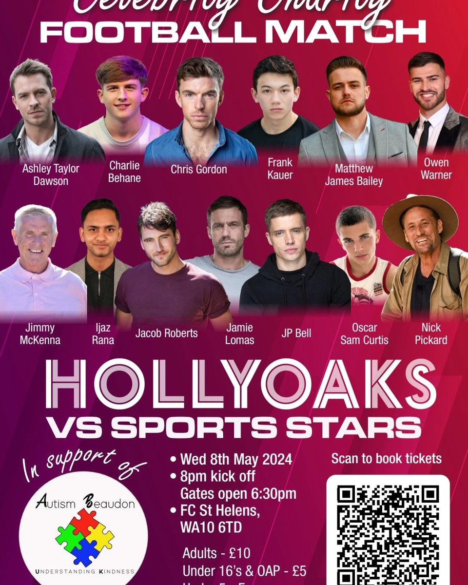 A superb day for Sports Stars XI captain & game organiser Dave Sargent meeting the Hollyoaks lads & drumming up the rivalry!! Hollyoaks v Sports Stars XI Wednesday 8th May.. These kits from @JHSportsLtd are another level 🔥 A Ticket Only Event 👇 eventbrite.co.uk/e/fc-st-helens…