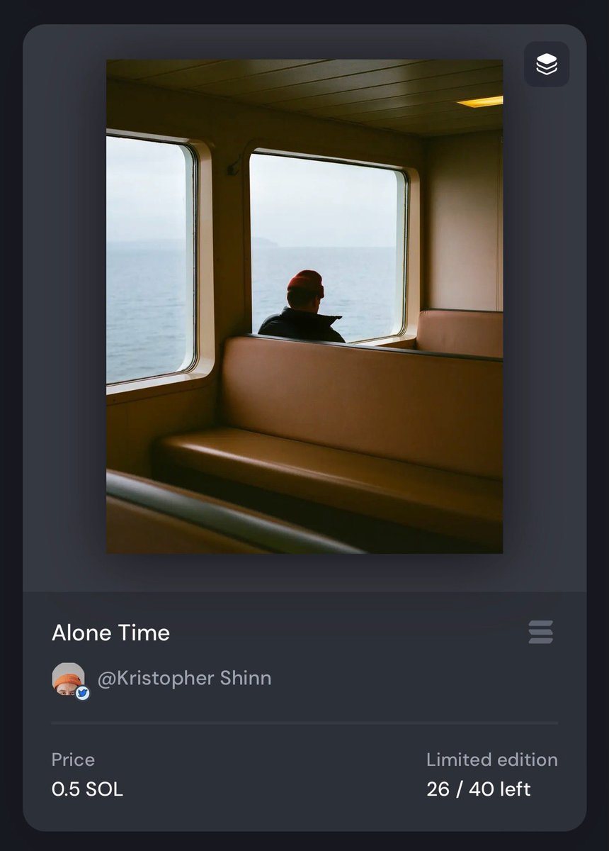 Reminder that there is some beautiful work on @exchgART Was just browsing and found this edition piece from @kristophershinn ‘Alone Time’ - love Kris’ work and this is a steal imo ⛴️❤️