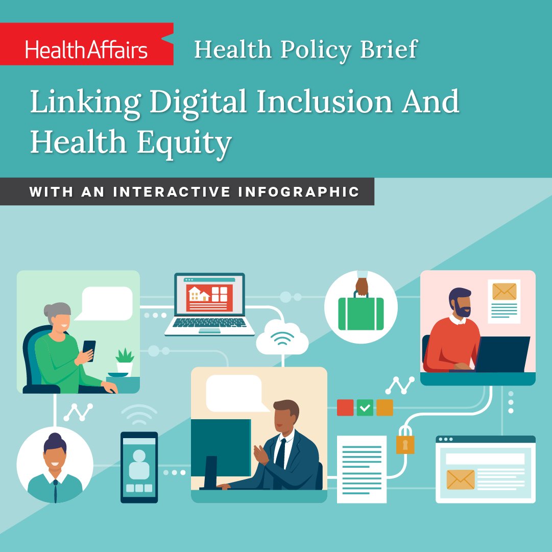 JUST RELEASED | In a new Health Policy Brief on Digital Inclusion & Health Equity, @amysheon and @elainkhoong write about how tech access, like stable high-speed internet and devices, drives structural disparities & access to health care. Read the Brief: bit.ly/4dyV1Au