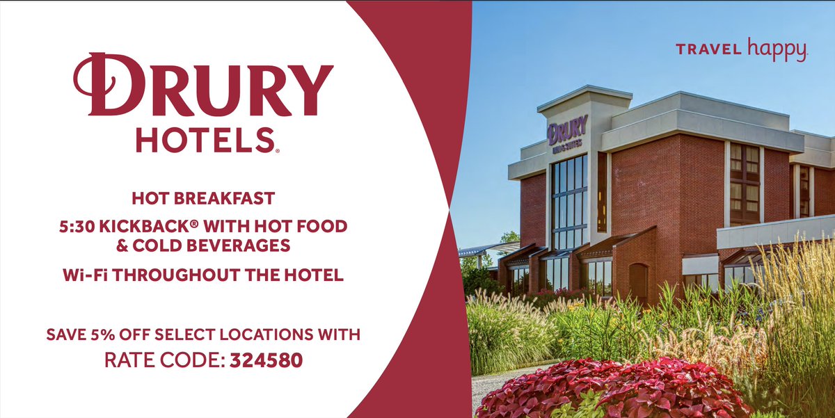 Are you attending the @NASCAR Enjoy Illinois 300? Make your plans to stay with @Druryhotels , an official lodging partner of WWTR! Use the fan rate code and book with Drury for race weekend! June 1-2 🏁 Fan code: 324580 Link: druryhotels.com