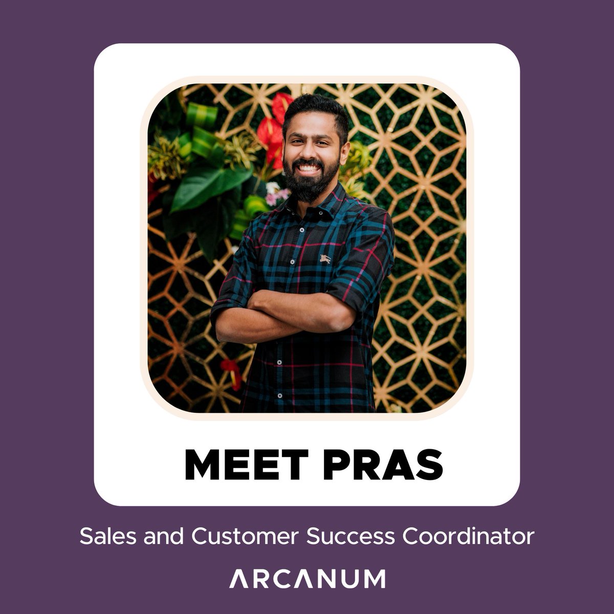 Welcome Pras to Our Team!

We are excited to announce that Pras has joined Arcanum AI as our new Sales and Customer Success Coordinator! 

#WelcomeToTheTeam #NewHire #CustomerSuccess #SalesCoordinator #TeamArcanum