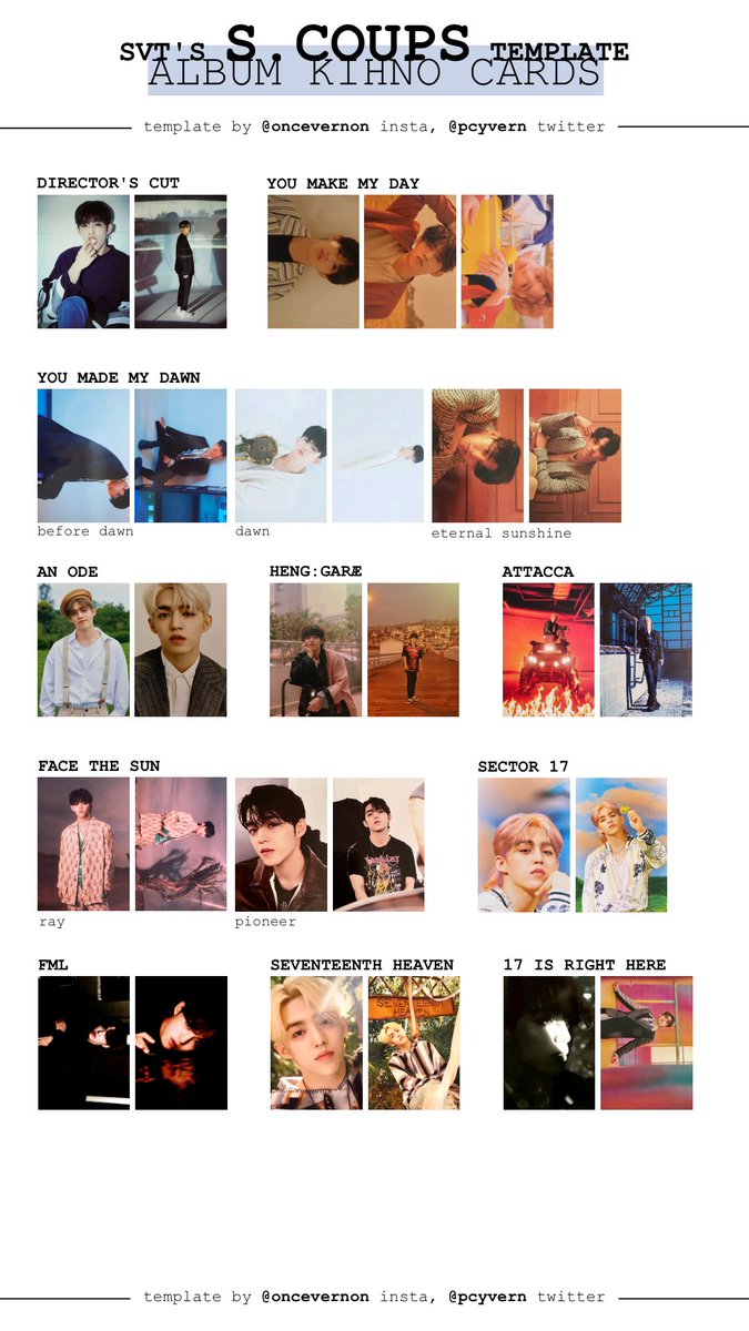 seventeen kihno kit ver cards templates and also the kihno / kit
