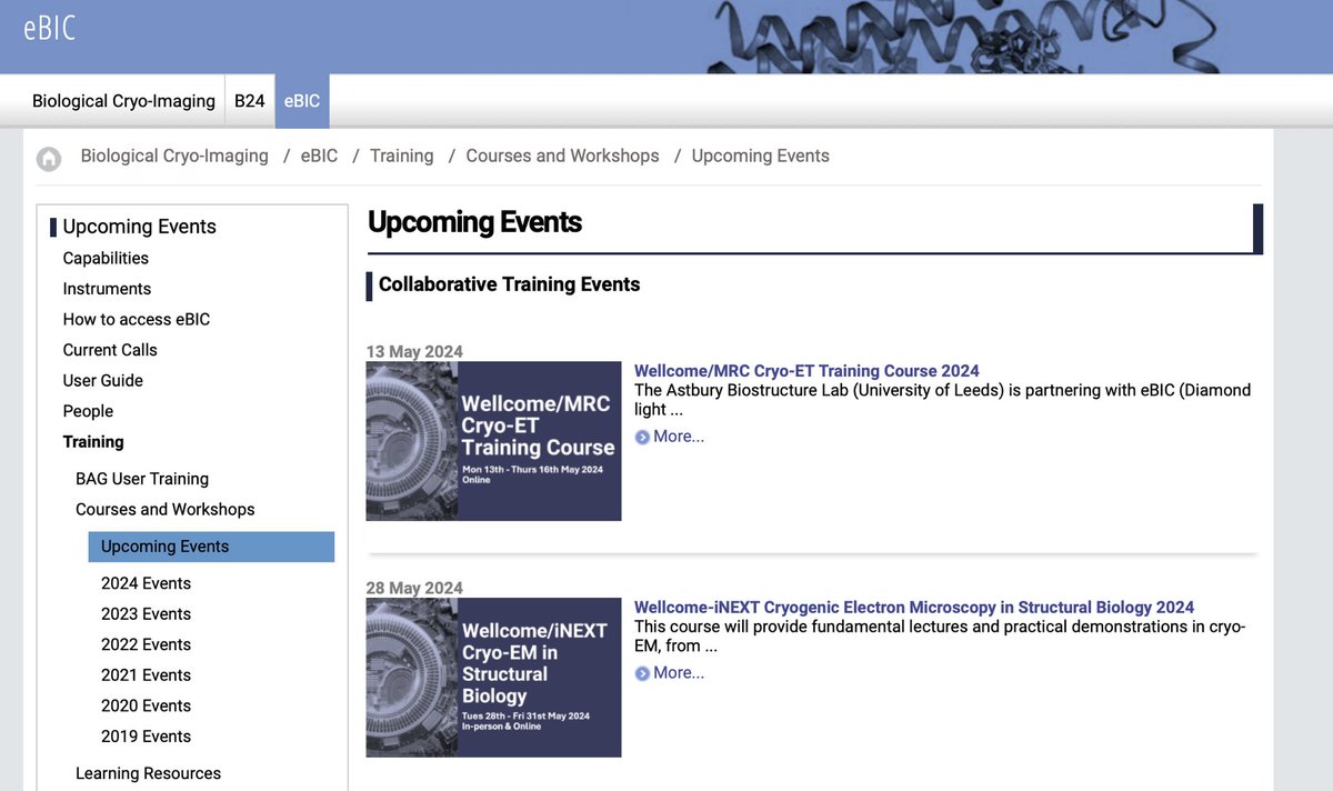 🔬Following the huge success of #BCI2024 and the @ccpem spring symposium, I’ve received a lot of enquiries about upcoming #cryoEM #cryoET courses and workshops at @eBIC_Diamond 📢Check out our upcoming community training events here: diamond.ac.uk/Instruments/Bi…