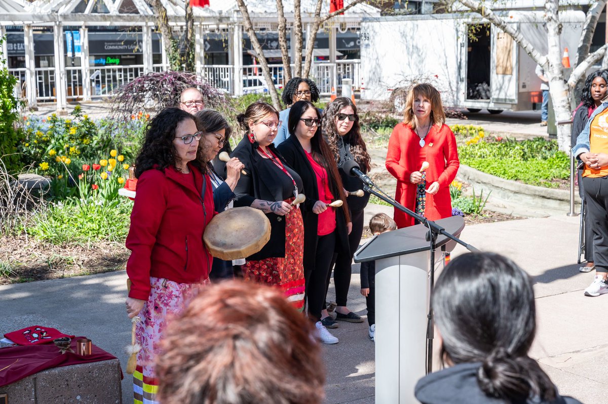 Today, we gathered in Ken Whillans Square at Brampton City Hall to honour and remember the Missing and Murdered Indigenous Women, Girls and Two-Spirit People (MMIWG2S) who are no longer with us due to racial and gender-based violence.   Join the @CityBrampton all month in paying…