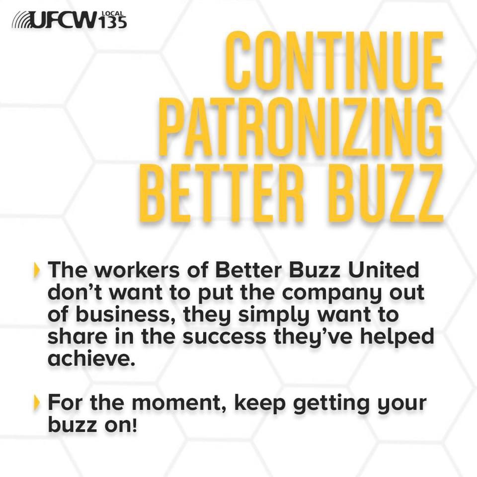 Wondering how you can assist Better Buzz United in their unionizing effort? 

Look no further, this is what community looks like. 

✊🏼✊🏽✊🏾 

Click to support the workers in Encinitas: change.org/p/unionize-bet…

#LifesBetterUnionized #UnityInCommunity #UnionStrong