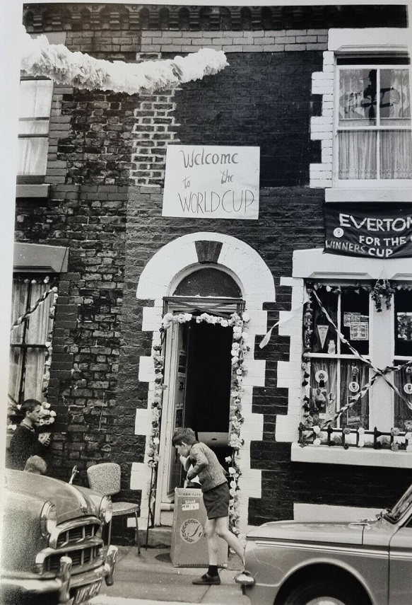 Houses decorated near Goodison Park which hosted World Cup Matches in 1966