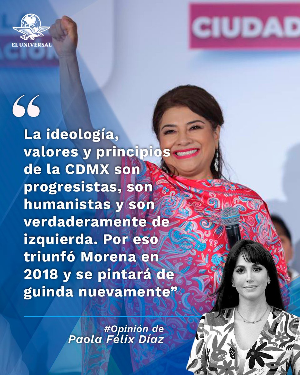 'La amplia ventaja de Clara Brugada que muestran las encuestas se mantendrá hasta el próximo 2 de junio porque ella es la candidata natural y será la próxima jefa de Gobierno' ✍️, la #Opinión de @LaraPaola1 eluniversal.com.mx/.../la-ventaja…