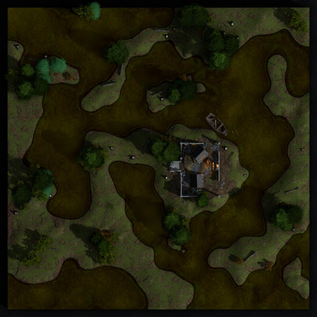 Arch_Novarias's tweet image. Day 629 - One more swamp map after this and I think I might do a burrow following that map. Slaad need to nest somewhere. Grid Size: 42x42