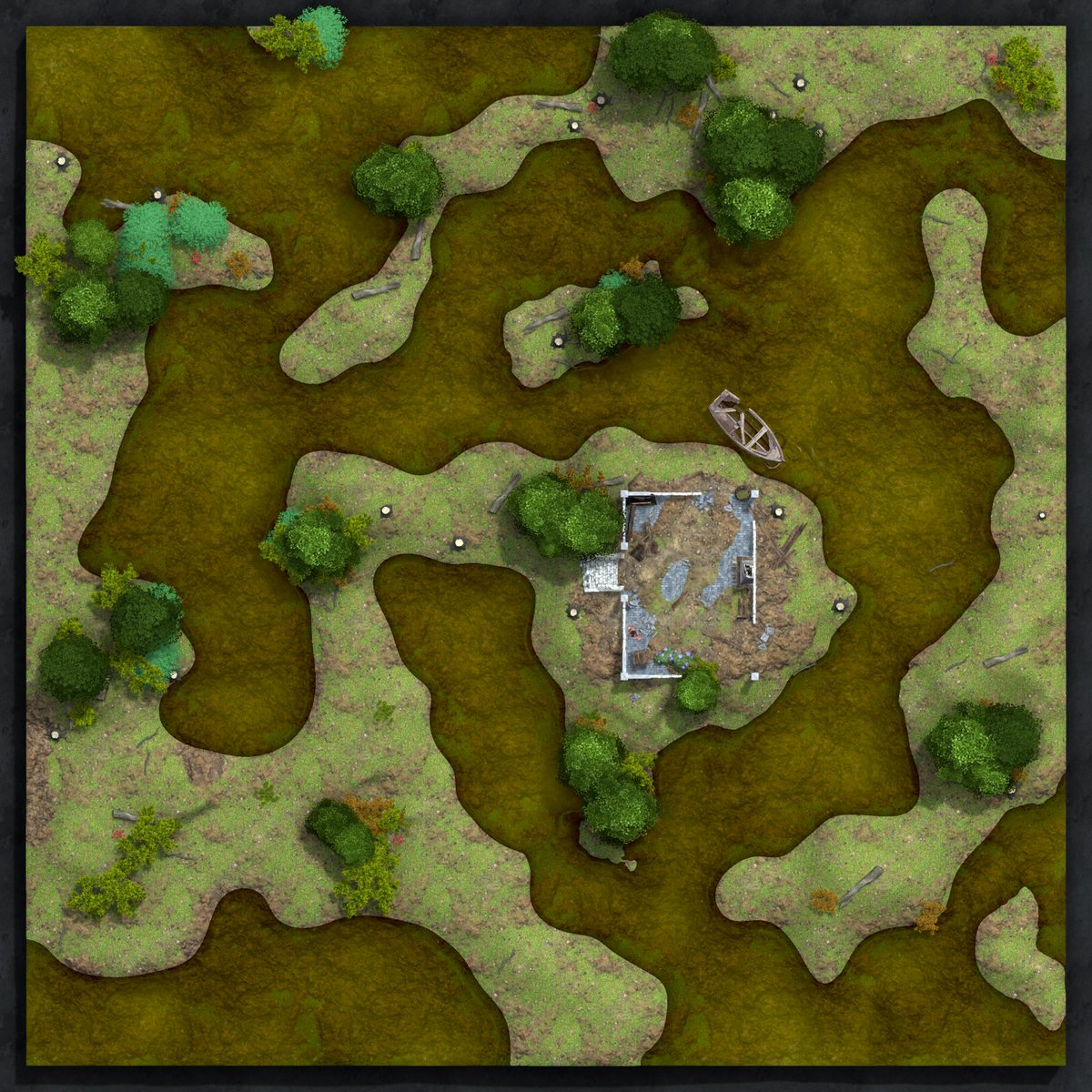 Arch_Novarias's tweet image. Day 629 - One more swamp map after this and I think I might do a burrow following that map. Slaad need to nest somewhere. Grid Size: 42x42
