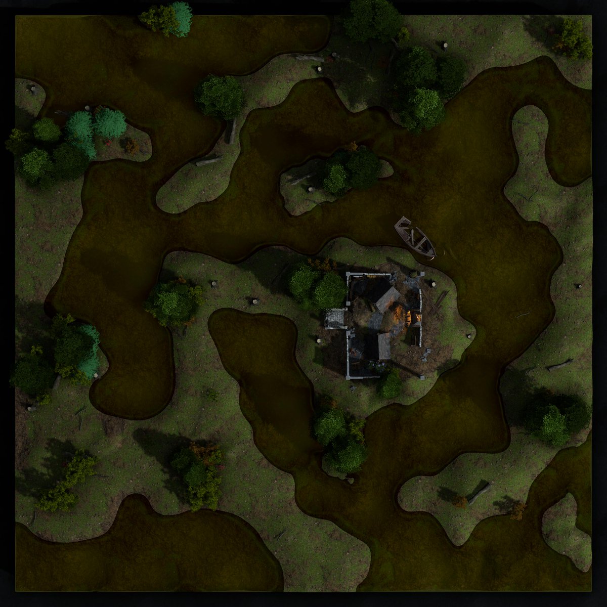 Arch_Novarias's tweet image. Day 629 - One more swamp map after this and I think I might do a burrow following that map. Slaad need to nest somewhere. Grid Size: 42x42