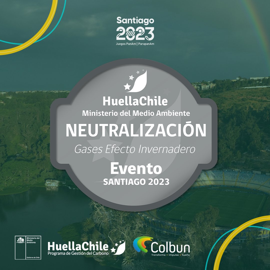 🌱🏅 ¡Logro Ambiental en los Juegos #Santiago2023!

Estamos felices de anunciar que hemos sido reconocidos por el @MMAChile con los sellos de Cuantificación y Neutralización del Programa HuellaChile, siendo el primer evento deportivo en Chile en recibir ambos reconocimientos.…