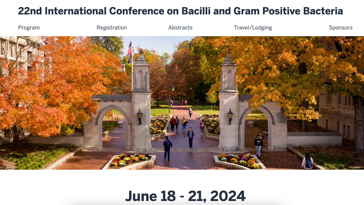 📌Deadlines approaching

Consideration for:
⚫️Oral Presentation - 05/15/2024
⚫️Poster - 06/01/2024

See website for list of confirmed speakers &amp; daily schedule

Hope to meet you in Bloomington!

grampositivebloomington.iu.edu/index.html
#Grampositive2024