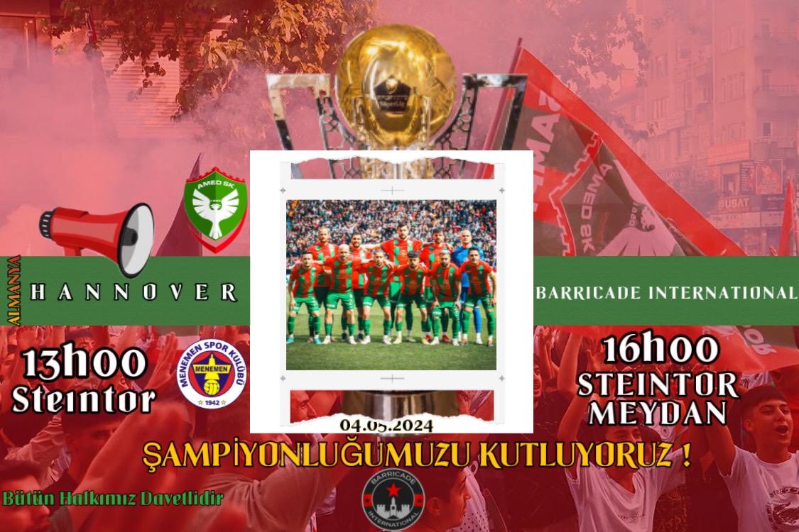 We are lighting the championship torch in Hannover, Germany. All our people are invited. #Hannover #Germany #Amedspor ⁦@amedsporbarikt⁩