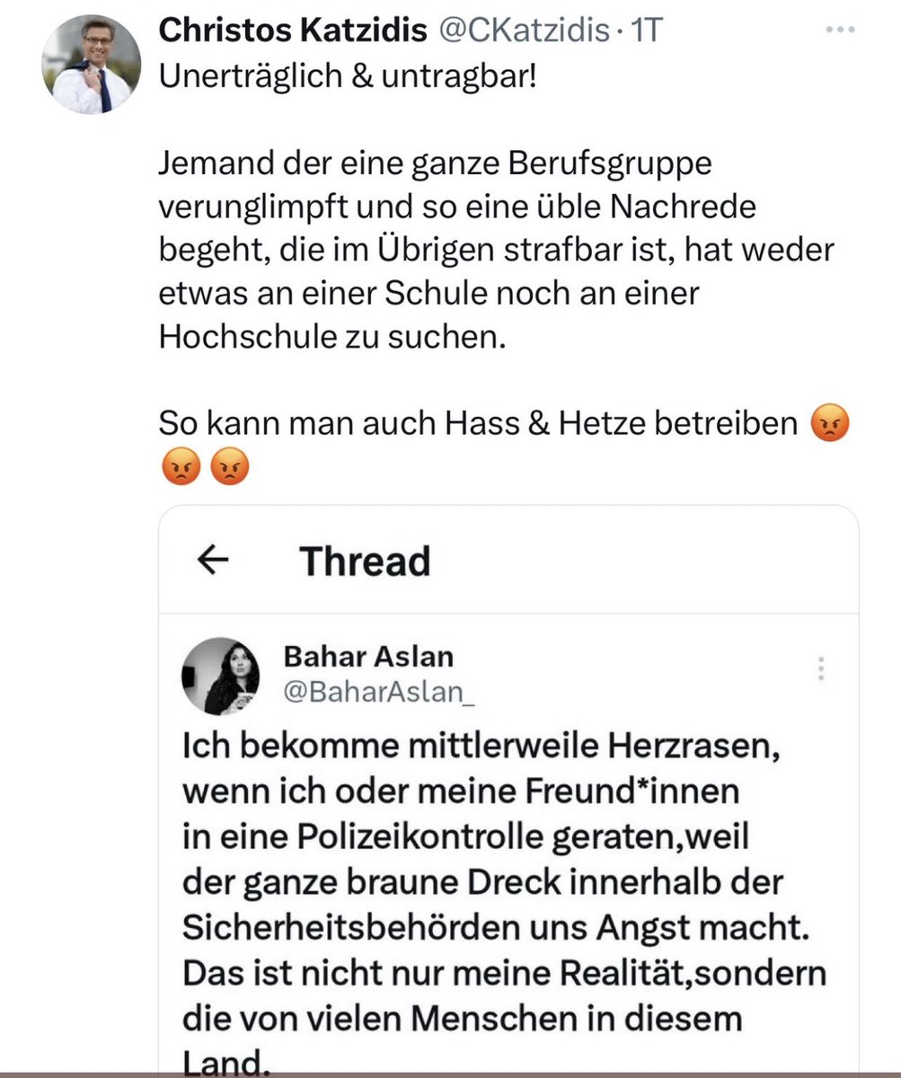 Hat @CKatzidis eigentlich schon gesagt, dass er seinen Parteikollegen „unerträglich und untragbar“ findet? Und das ihm die Lehrbefugnis entzogen werden soll? Nicht? 

Sorry. Total vergessen, dass Vosgerau keine Frau ist und keinen „Migrationshintergrund“ hat. 🙂