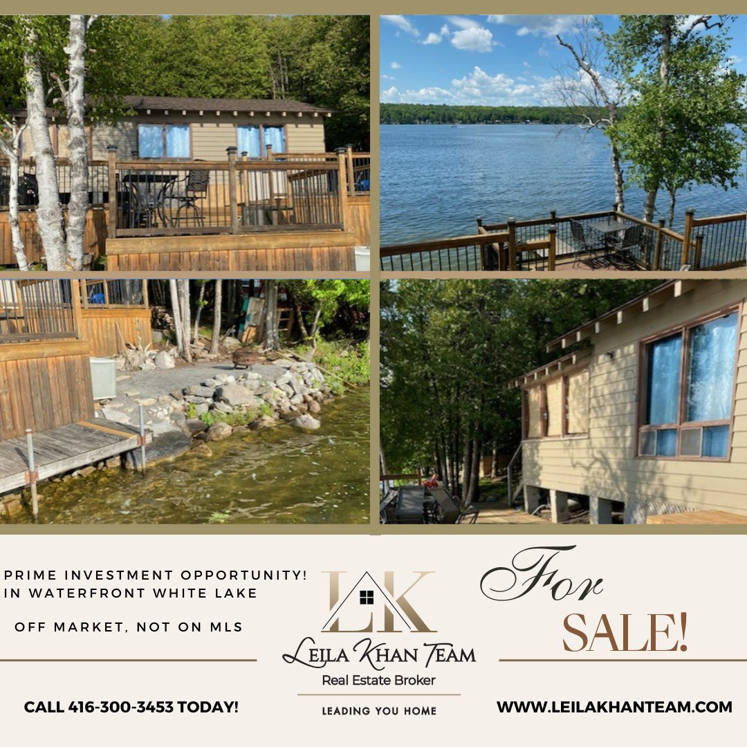 💥 OFF MARKET PROPERTY FOR SALE! 💥 💸Prime Investment Opportunity! 💸 in Waterfront White Lake 🌊

🏡 One-of-a-kind Property with a Spectacular Sunset Views!🌅

🏃‍♂️Act fast, these won't stay on the market for long!  Call or text Leila at (416) 300-3453 NOW!

#Whitelake #forsale
