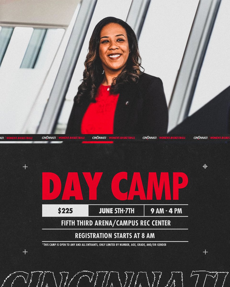 Secure your spot to our Day Camp‼️ Register here: …innatiwomensbasketball.totalcamps.com/shop/EVENT #TheSisterhood | #Bearcats