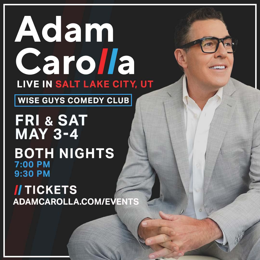ADAM CAROLLA LIVE IN SALT LAKE CITY! Joined by @drdrew on Friday night (both shows) Tickets here: wiseguyscomedy.com/utah/salt-lake…
