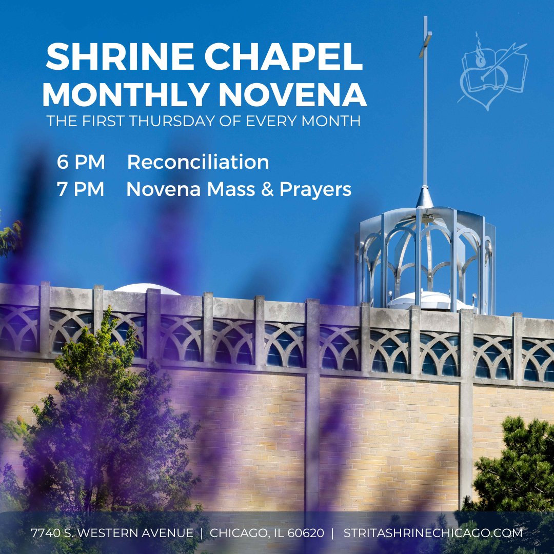 All are invited to join us for our May Novena Mass in our Shrine Chapel this evening! You can also stream the Mass here: stritashrinechicago.com #strita #stritaofcascia #stritanovena