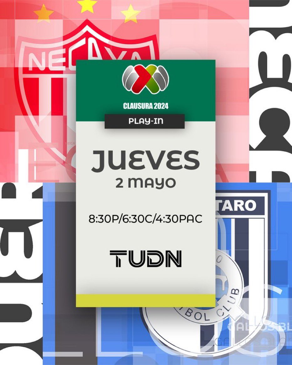 ✅ Solo UNO seguirá VIVO‼️ Quien pierda se despide de la competencia❌ Partidazo se espera en Aguascalientes 🎡 🐓 ⚽️ @ClubNecaxa vs @Club_Queretaro 📺 @TUDNUSA 🇺🇸 ⏰ 8:30e/6:30c/4:30p 🎙️ @enriquebermudez 🎙️ @pacogonzaleztv 🎙️ @rafaelpuente 🎙️ @RusoZamogilny 🎙️📝…