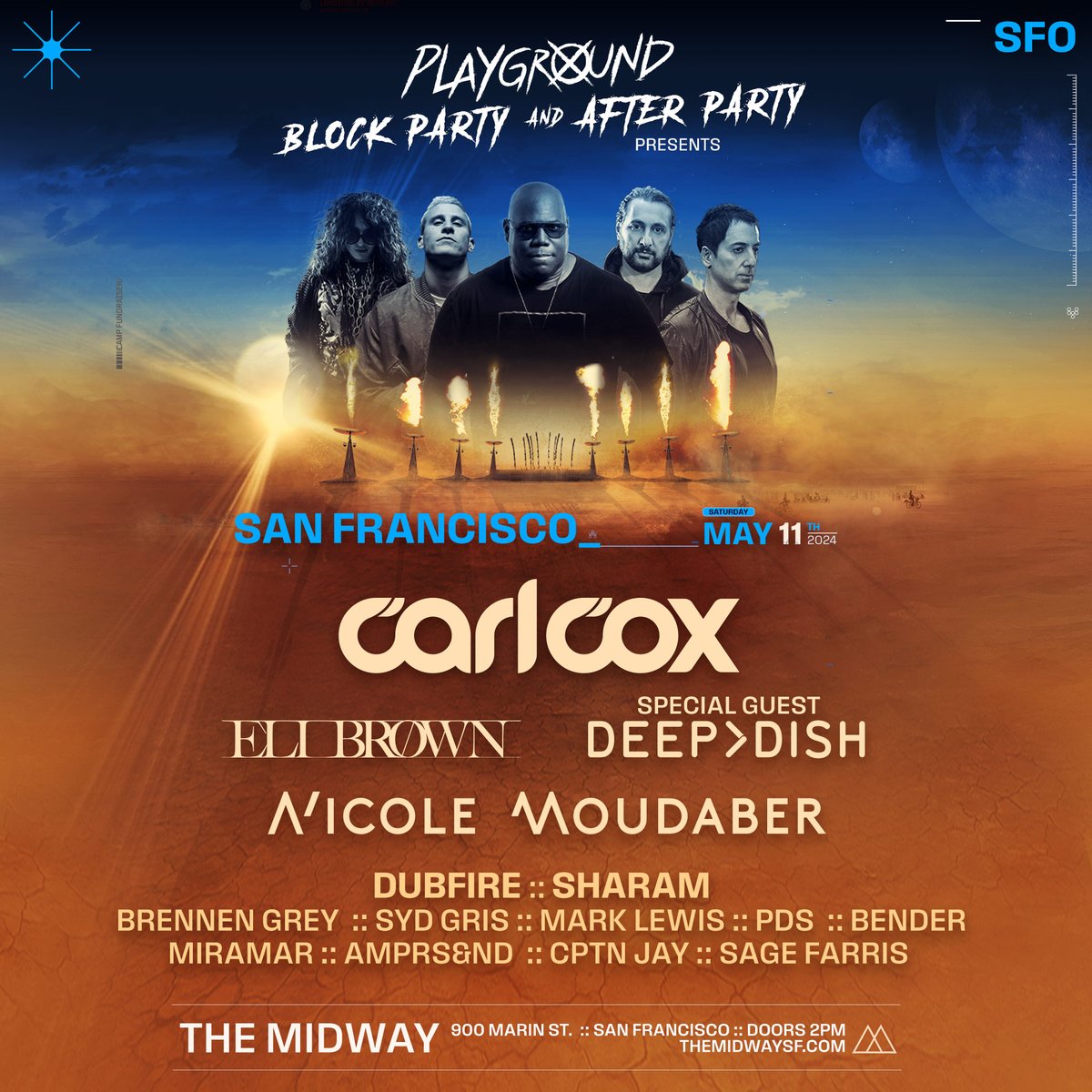 BLOCK PARTY ACTIVATED
<a href="/Carl_Cox/">Carl Cox</a> <a href="/EliBrown_615/">Eli Brown</a> <a href="/deepdishmusic/">Deep Dish</a> <a href="/NicoleMoudaber/">Nicole Moudaber</a> all together for an epic Block Party in San Francisco THIS SATURDAY, MAY 11TH

Tickets here ---&gt; tixr.com/e/90966