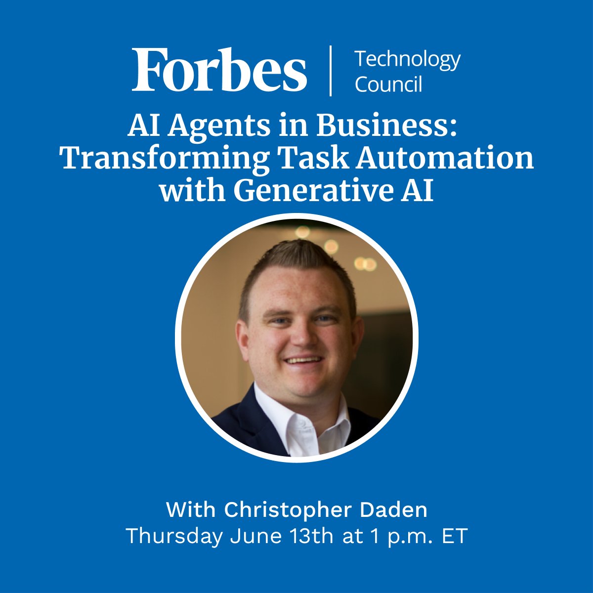 Join Chris Daden at this webinar to explore the impactful role of AI agents in modern business environments. Thursday June 13th at 1PM ET | hubs.li/Q02vZPQ50 #AIinBusiness #GenerativeAI #TaskAutomation