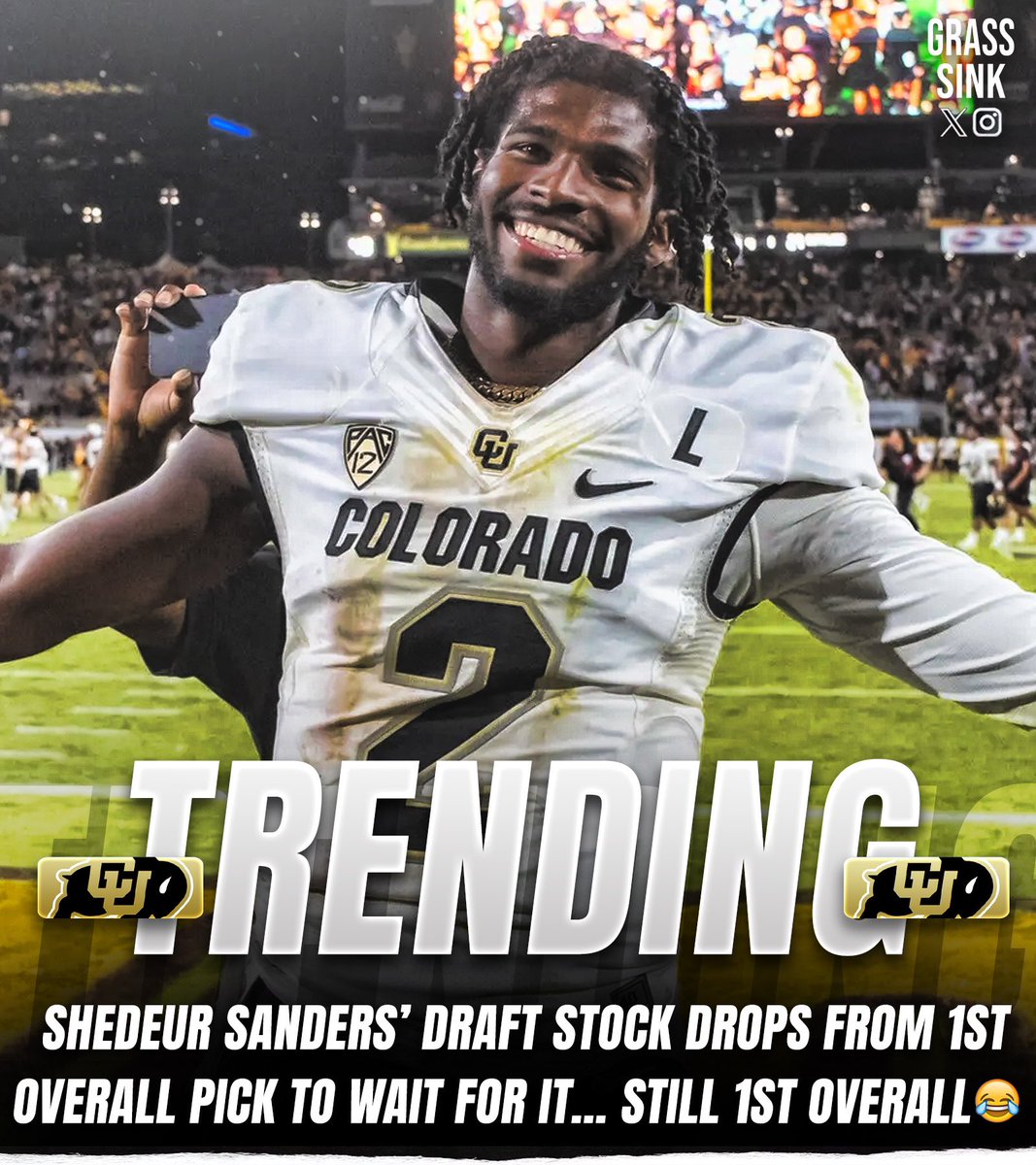 BREAKING: Shedeur Sanders’ NFL Draft stock has plummeted all the way from 1st overall projected pick to… wait for it…still the 1st overall pick.🤣

If he continues to post things like “mid at best” who knows if he’ll continue to drop from 1st overall to still 1st overall…🧐