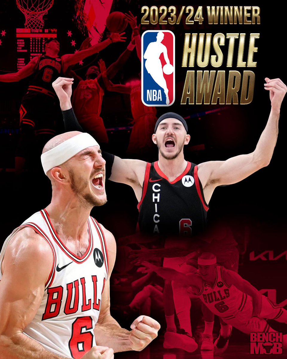 NBA HUSTLE AWARD: Congrats to @ACFresh21 on winning the 2023-24 NBA Hustle Award! AC is the heart & Soul of the Bulls. Every night he leaves it all out on the court with his defense, passion, and effort. #NBA #Hustle #WINNER #Seered