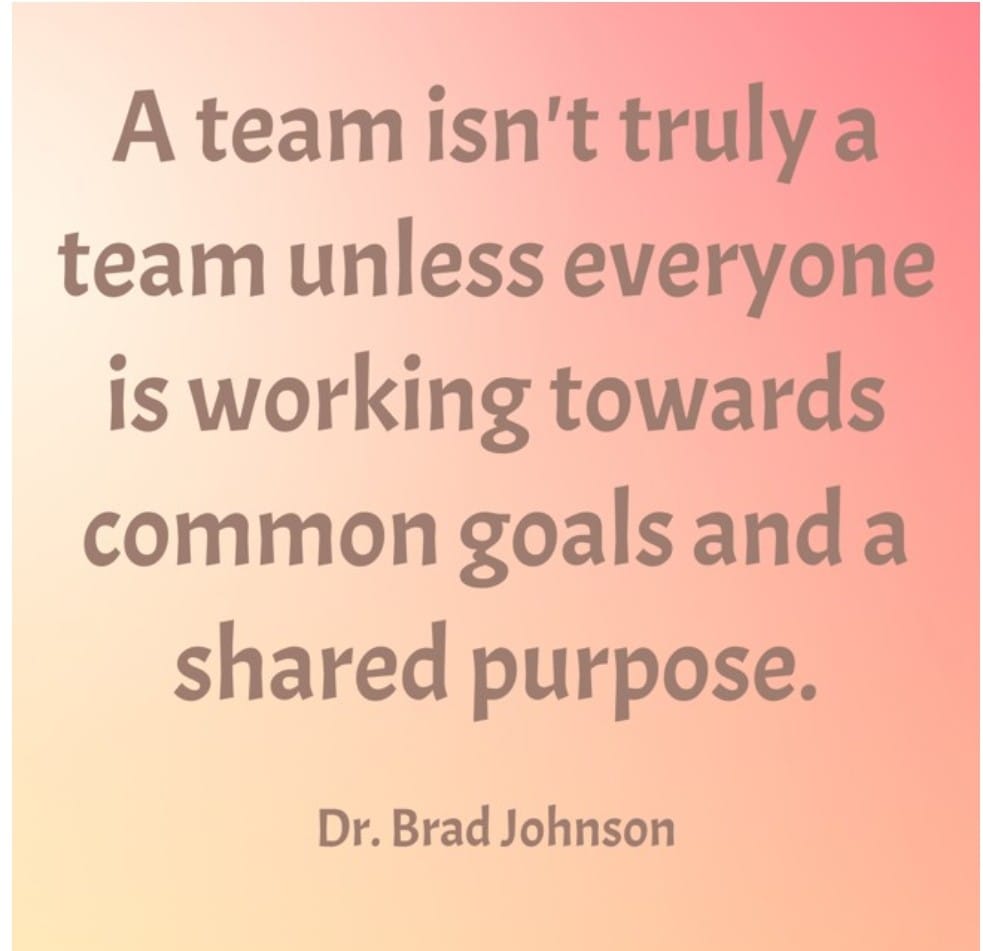 Common goals and shared purpose.