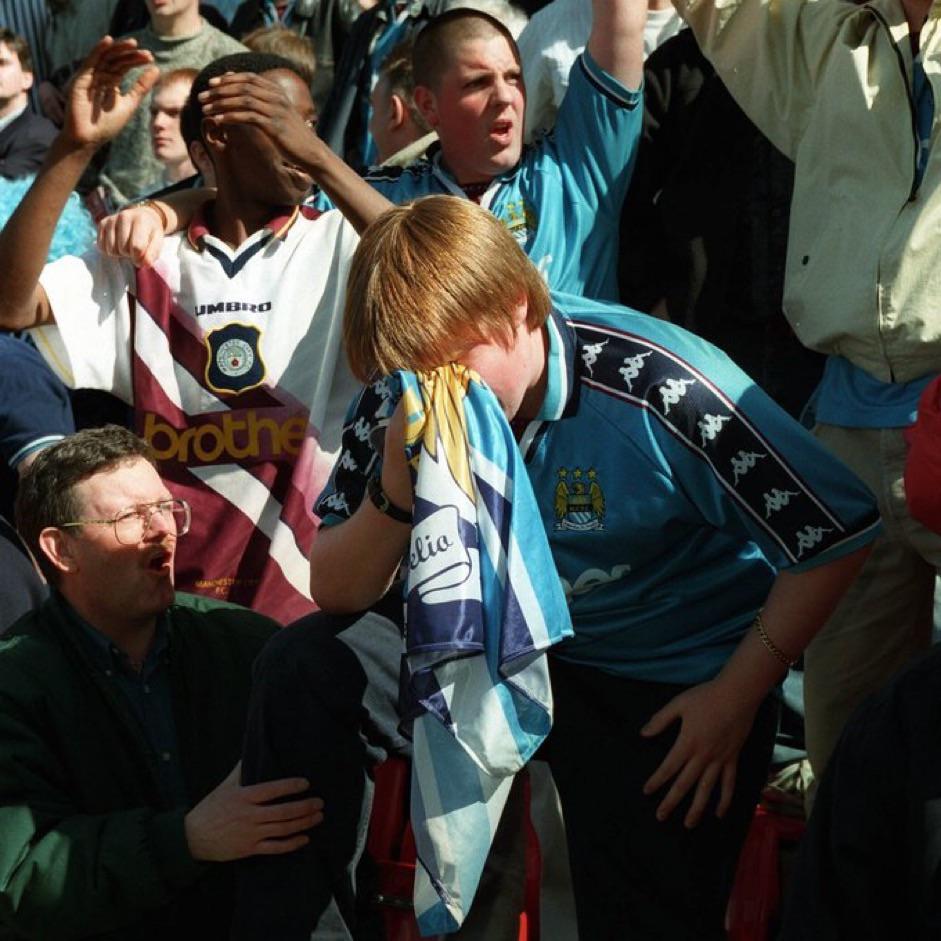 #ManCity were relegated to the third tier of English football, #OnThisDay in 1998.

We're now pursuing a 𝐟𝐨𝐮𝐫𝐭𝐡 successive #PL title, and have an FA Cup final to look forward to with the chance to retain our crown.

𝐘𝐨𝐮 are living in a very 𝐬𝐩𝐞𝐜𝐢𝐚𝐥 time, Blues! 🥹