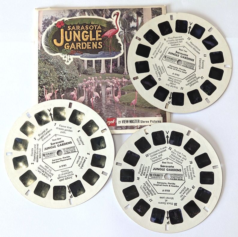 Sarasota JUNGLE GARDENS ViewMaster 3 REEL Set A978 with envelope by COINeredShop etsy.me/3SBXfGR via @Etsy