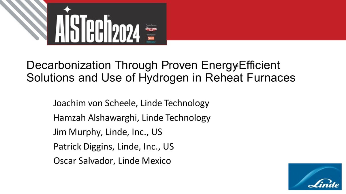 Looking forward to meet lots of friends at AISTech in Columbus (OH) next week!

Please come and see us at Booth #1639.

And welcome to our presentation on Wednesday morning discussing energy-efficient steel reheating and potential use of hydrogen