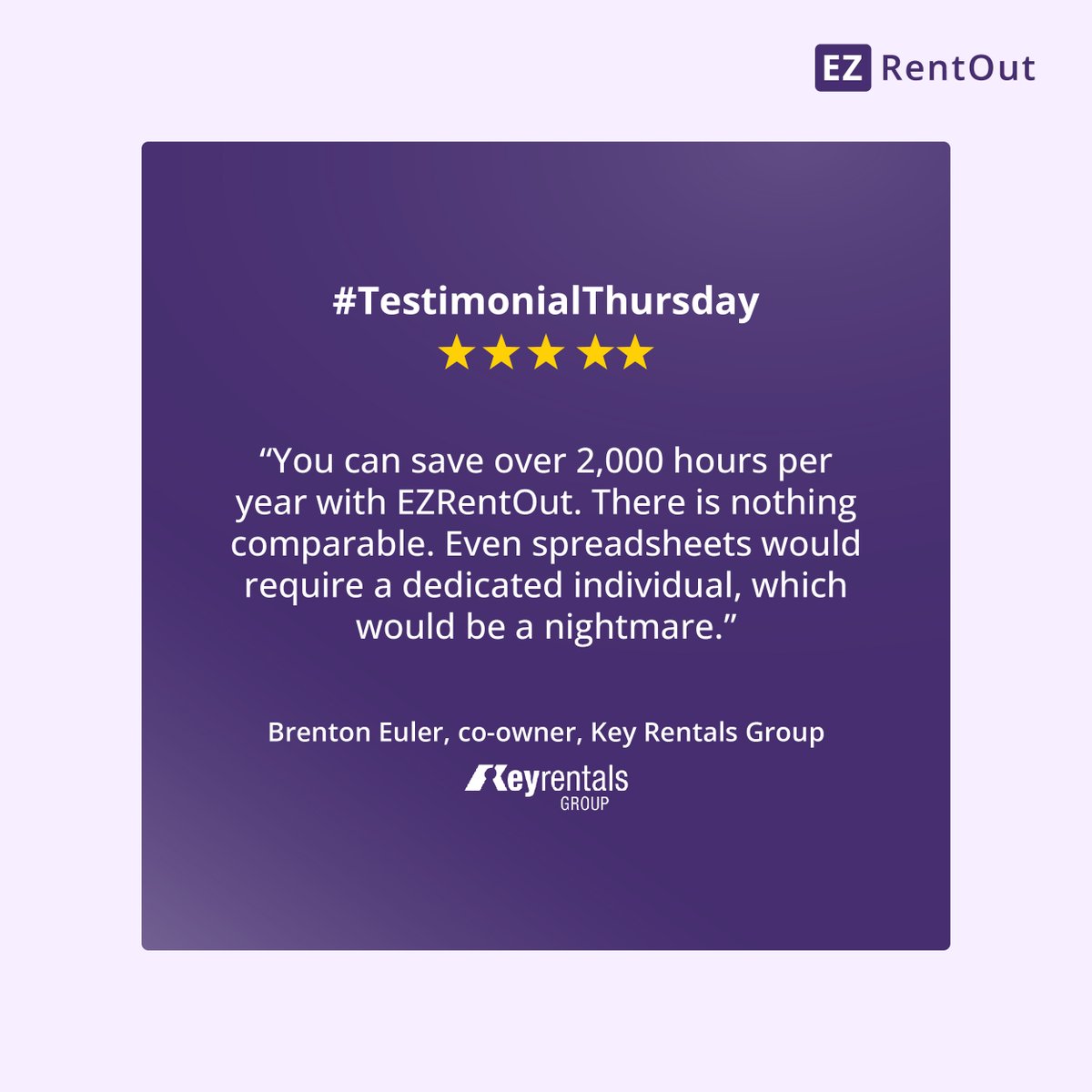 #TestimonialThursday ⭐⭐⭐⭐⭐

We're thrilled to hear that investing in EZRentOut was a rewarding choice. Your satisfaction is our ultimate reward.

#Testimonial #CustomerSuccess #EquipmentRental