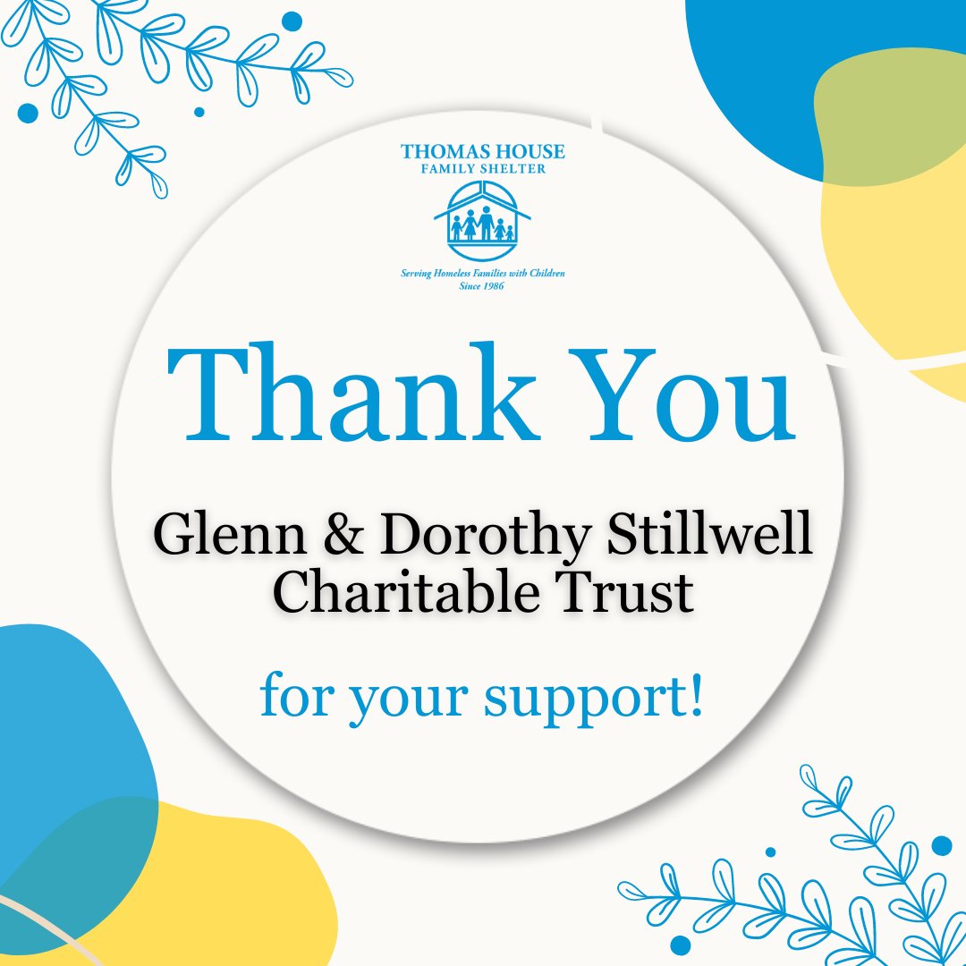 🌟 We are incredibly grateful to the Glenn and Dorothy Stillwell Charitable Trust for their generous grant! 🌟​ ​ This support will help us continue empowering unhoused families with children to become independent and self-sufficient. ​ #THFS