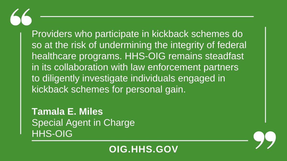 A laboratory marketer based in South Carolina, his marketing company, & three physicians in North Carolina, along with their medical practices, have agreed to pay over $1.3M to settle alleged False Claims Act violations related to lab kickback schemes. direc.to/fh1f