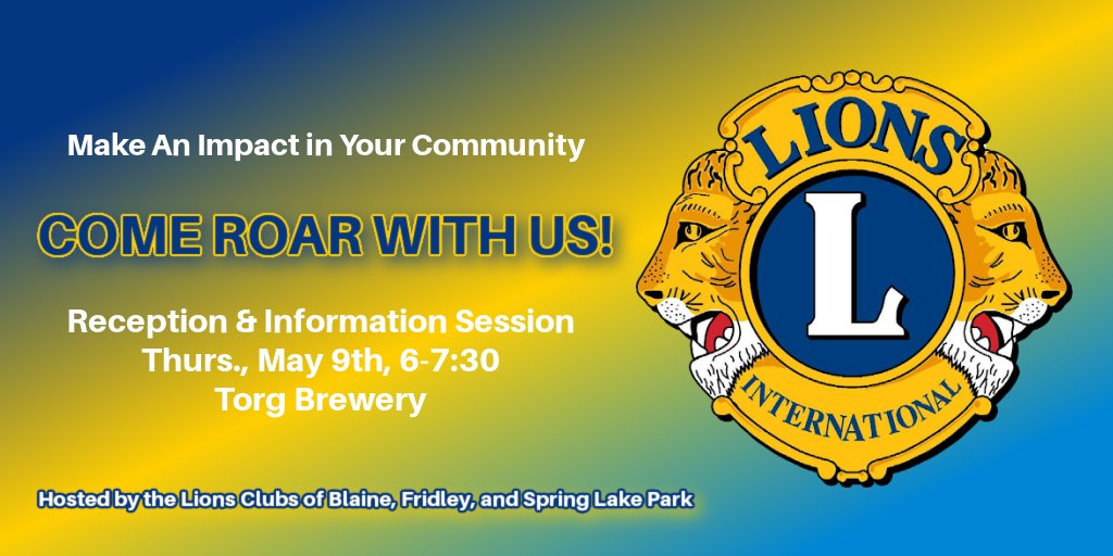 Want to volunteer and make an impact in your community? Check out your local Lion's Club and see where you fit in.
facebook.com/events/3444388…
Come Roar With Us!
#lionsclub #FridleyMN #Springlakeparkmn #BlaineMN #volunteer #community #makeadifference