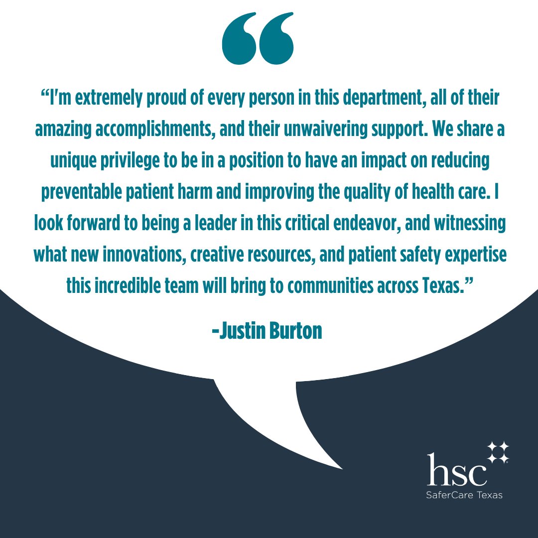 We are thrilled to announce Justin Burton as our new Director at SaferCare Texas, where his passion and dedication continue to drive us towards patient safety focused healthcare systems. Here's to the journey ahead! 
unthsc.edu/newsroom/story…
#PatientSafety #SaferCareTexas #UNTHSC
