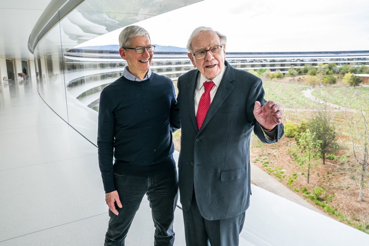 Warren Buffett and Berkshire Hathaway $BRK.B currently own 905.6 Million shares of Apple $AAPL Apple just increased its quarterly dividend up to $0.25 per share from $0.24 That means Buffett is about to receive a $226.4M quarterly dividend check from Apple up from $217.3M