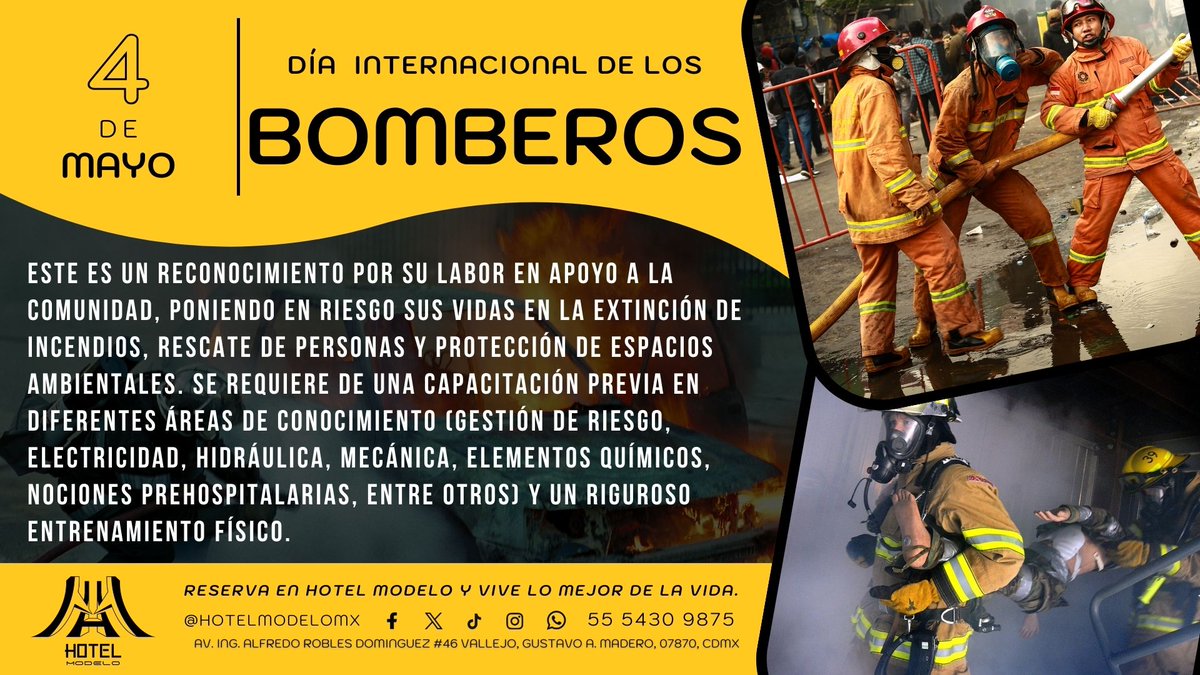 4 de Mayo, ¡Día Internacional de los bomberos!
#Efemerides
#fireman👨‍🚒👨‍🚒👨‍🚒👨‍🚒👨‍🚒 #diamundial #EnterateAqui #SabiasQue #bomberos #fypシ