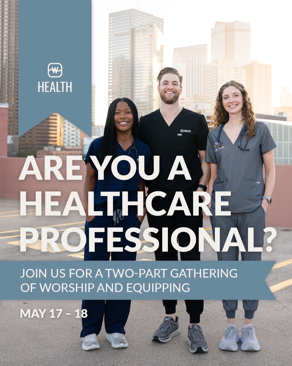 Watermark Health is inviting you to a gathering for worship, equipping, and connection with others in the healthcare industry. Our hope is to celebrate the commitment of healthcare workers and champion their resilience and well-being. 🩺 Register at watermark.org/healthcollecti….