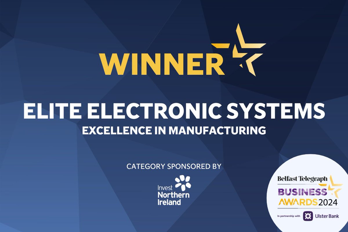 Congratulations to @elitees_NI on winning the Excellence in Manufacturing award, sponsored by @InvestNI 🏆 👏 #BelTelAwards | tinyurl.com/yc2u2p5z
