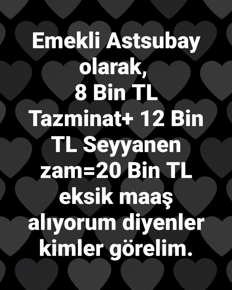 Hakkımızı Helal Etmiyoruz.
Assubaylar Türk Ordusunun Assubaylarıdır.
@Akparti
@MHP_Bilgi 
@herkesicinCHP 
@rprefahpartisi 
@RTErdogan
@eczozgurozel
@dbdevletbahceli
@iyiparti 
@ErbakanFatih 
@temadankara
@TSKGnkur 
@tcsavunma
@memetsimsek
@Assubaylar
@TC_icisleri
@TesudMerkez